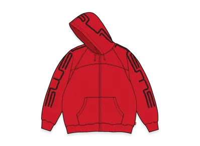 Supreme Connect Zip Up Hooded Sweatshirt "Red"