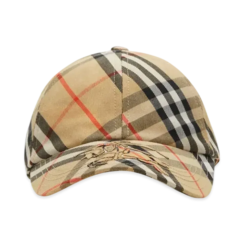 Burberry Check EKD Cotton Blend Baseball Cap "Sand"