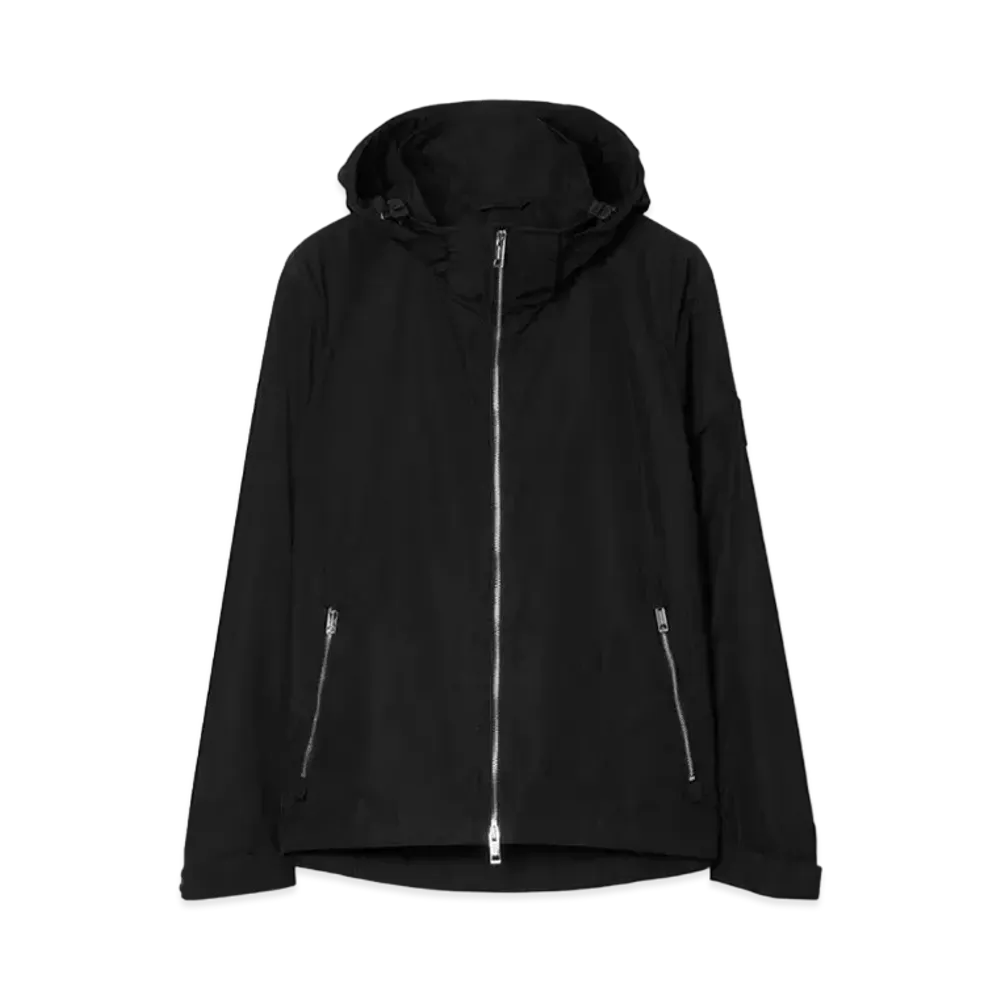 Burberry Men's Packaway Hood Shape Memory Taffeta Jacket "Black"