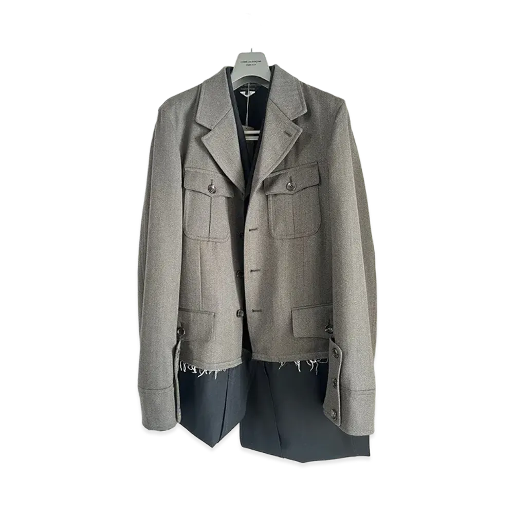 COMME des GARCONS HOMME PLUS Layered Jacket "Brown/Black"