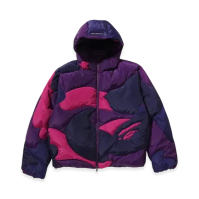 A BATHING APE Mega Color Camo Quilted Down Jacket "Purple"