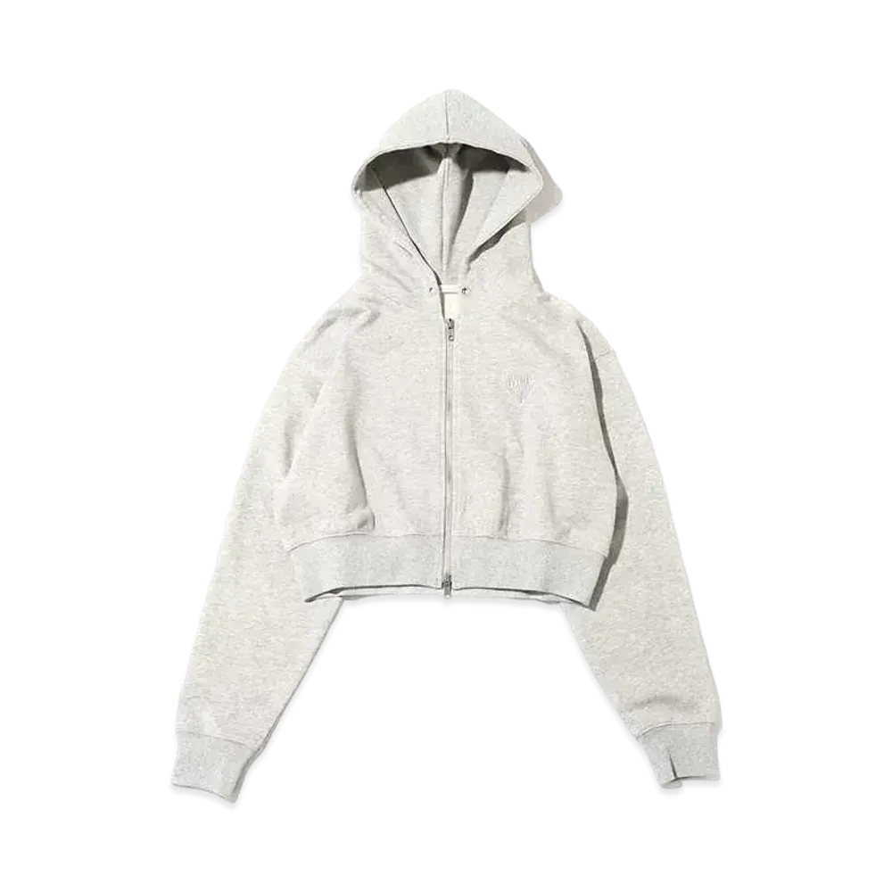 atmos pink Heart Logo Short Zip Hoodie "Gray"
