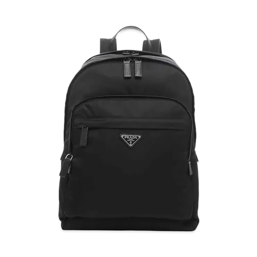 PRADA Re-Nylon And Saffiano Leather Backpack "Black"