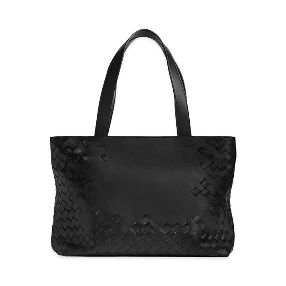 Bottega Veneta Small Intrecciato Zipped Tote Bag "Black"
