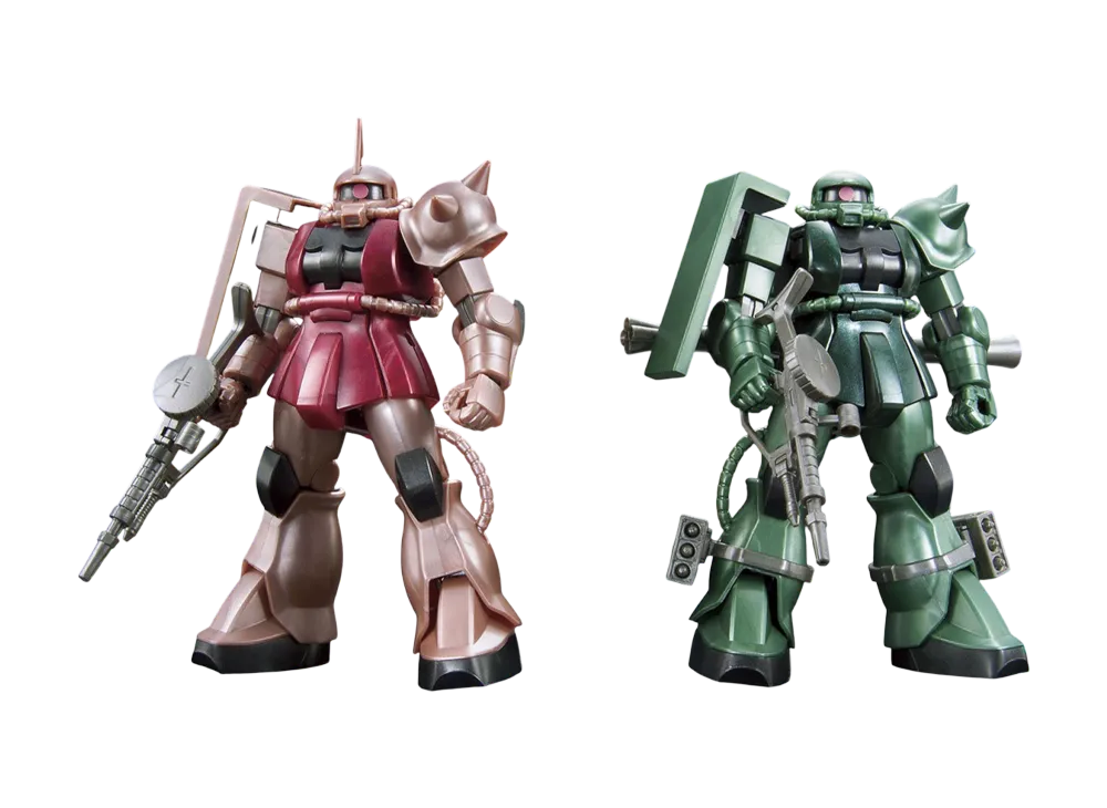 BANDAI "HIGH GRADE" -MOBILE SUIT GUNDAM- HGUC 1/144 Char's Zaku & Mass Production Type Zaku THE ART OF GUNDAM OSAKA Metallic Edition