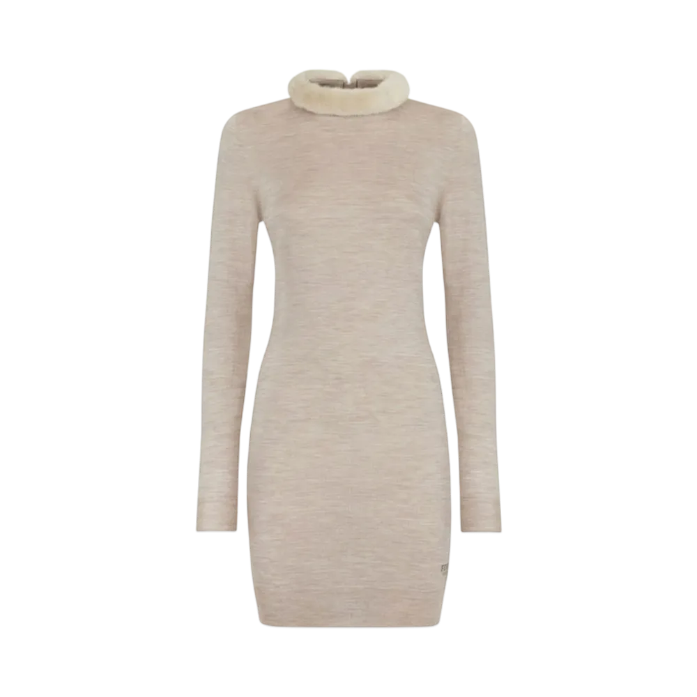 FENDI Women's Silk & Wool Dress "Beige"