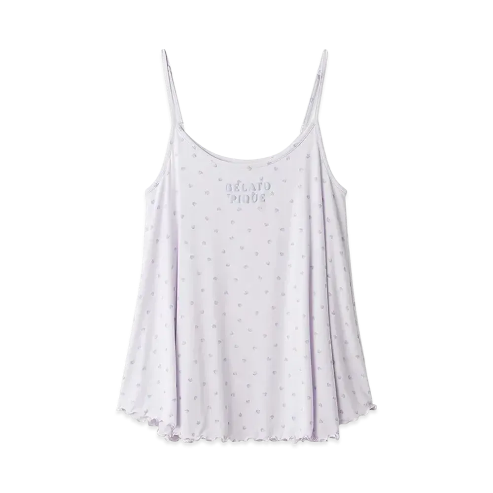 GELATO PIQUE Cool Touch Sensation Heart Pattern Camisole "Purple"