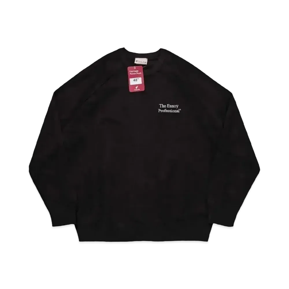 エンノイ 22AW ラウンドネック プルオーバー "ブラック" AW22BRENKT01AT