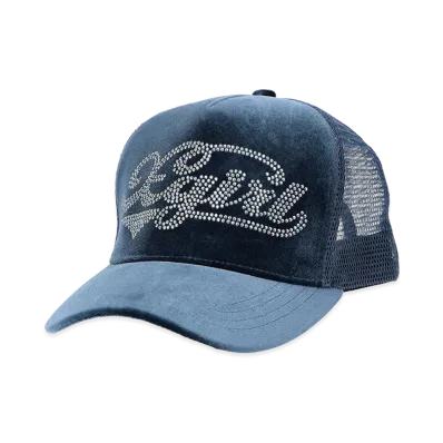 X-Girl Women's Velour Trucker Cap "Navy"