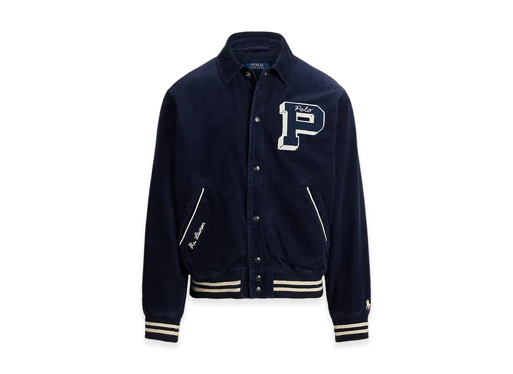 ポロラルフローレン コーデュロイ レター ジャケット "ネイビー"