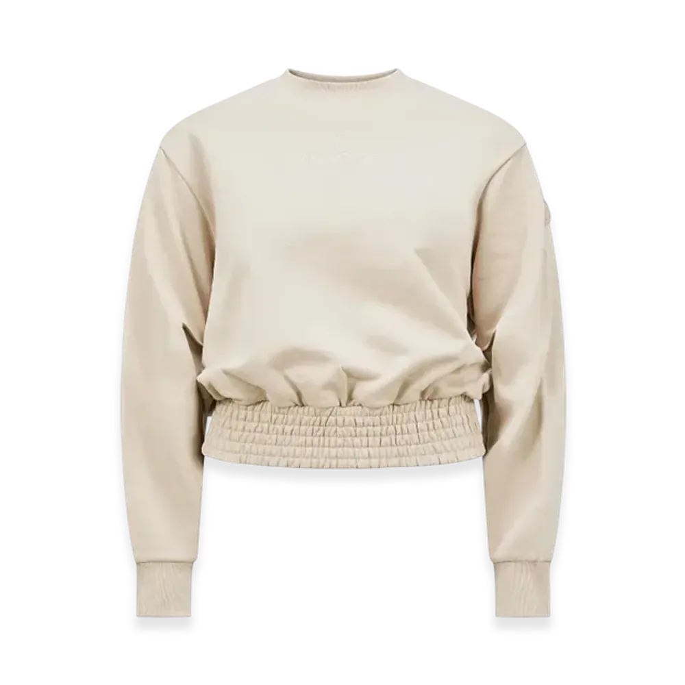 MONCLER Pleated Sleeve Cotton Sweatshirt "Beige"
