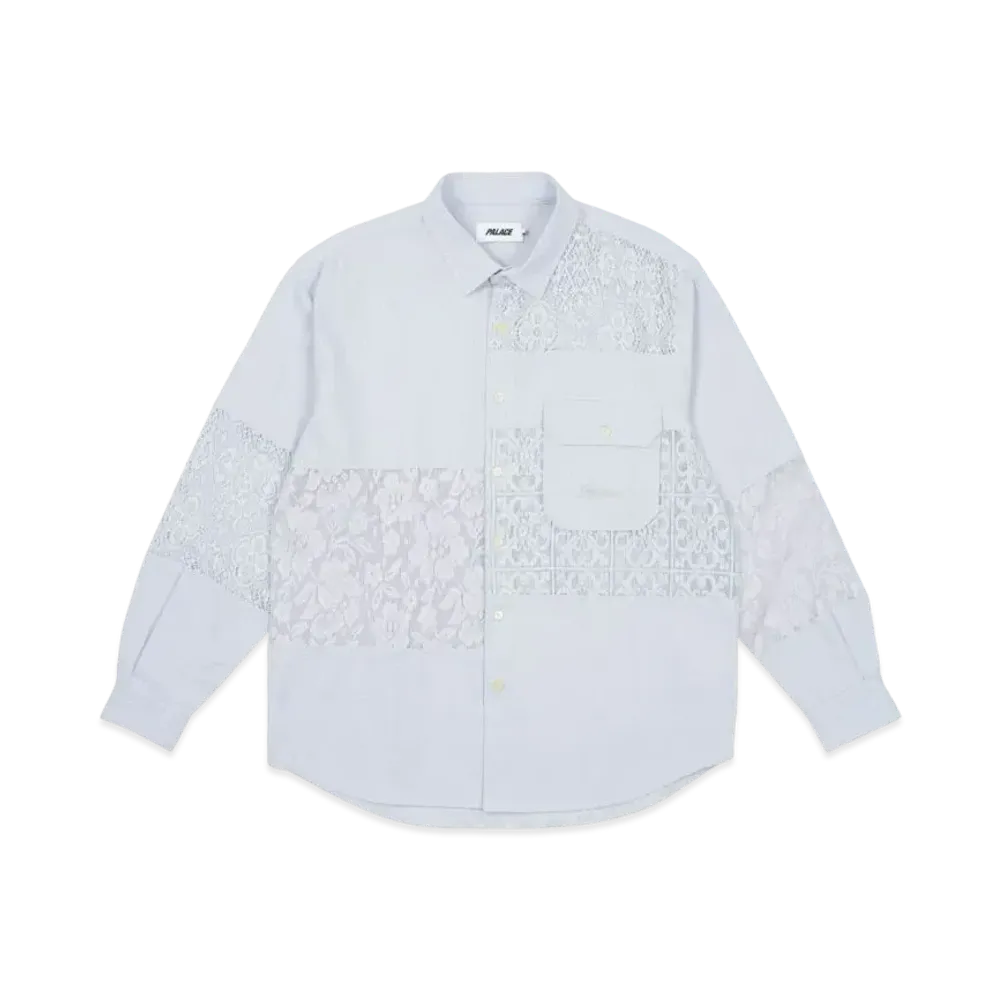 PALACE Crochet Patchwork Shirt "Blue"