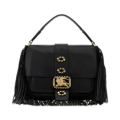 Burberry Women's Leather Small Rider Handbag "Black"