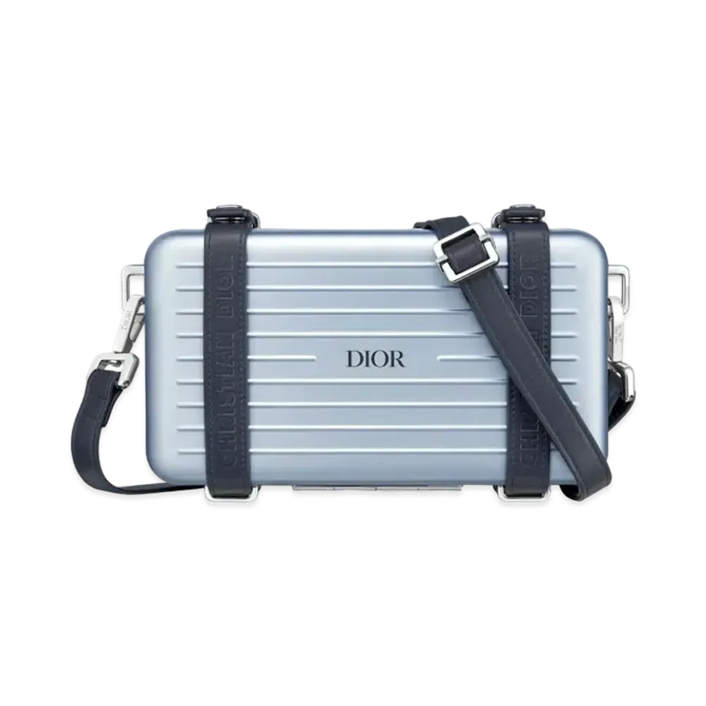 Dior And Rimowa Personal Clutch Bag Aluminum "Blue"