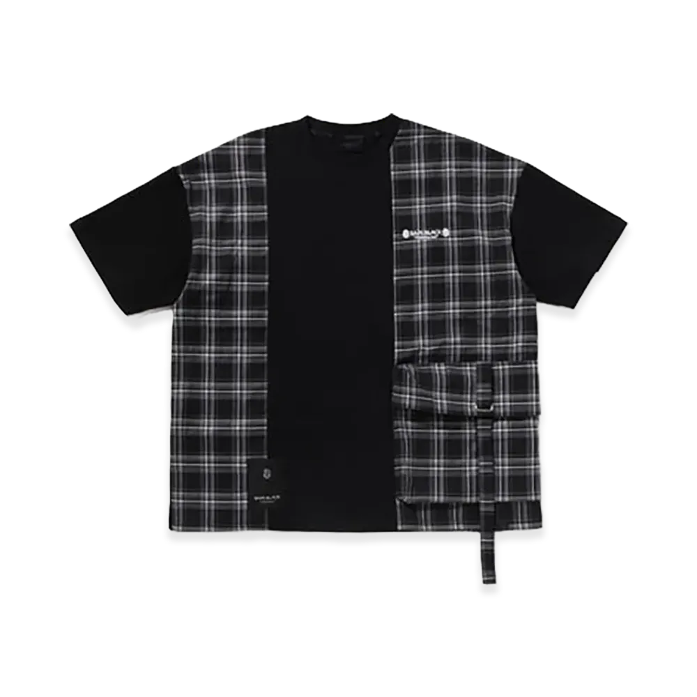 A BATHING APE Checker Patchwork Tee "Black"