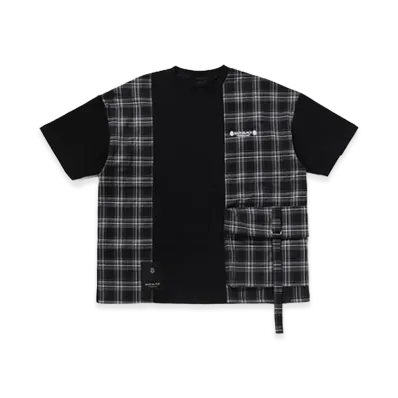 A BATHING APE Checker Patchwork Tee "Black"