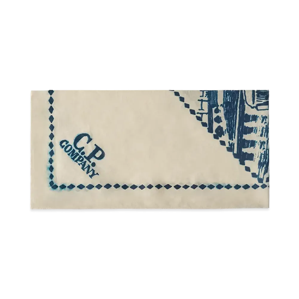 C.P. Company Printed Muslin Graphic Bandana "Gauze White"