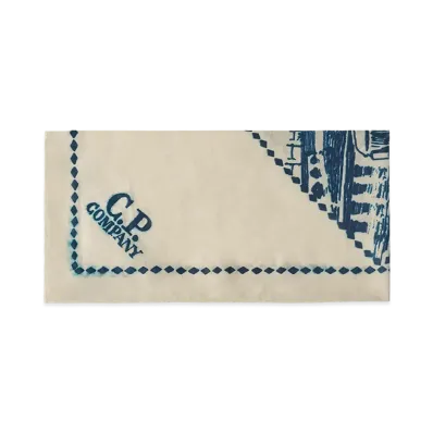 C.P. Company Printed Muslin Graphic Bandana "Gauze White"