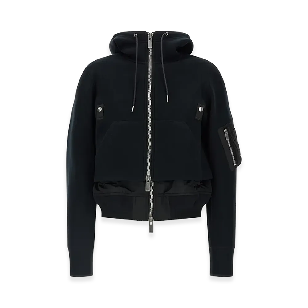 sacai Women's sponge Bomber Jacket "Black"