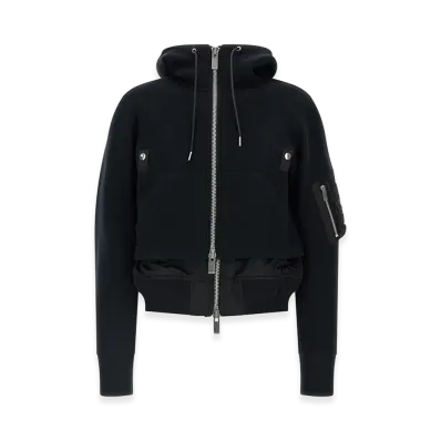sacai Women's sponge Bomber Jacket "Black"