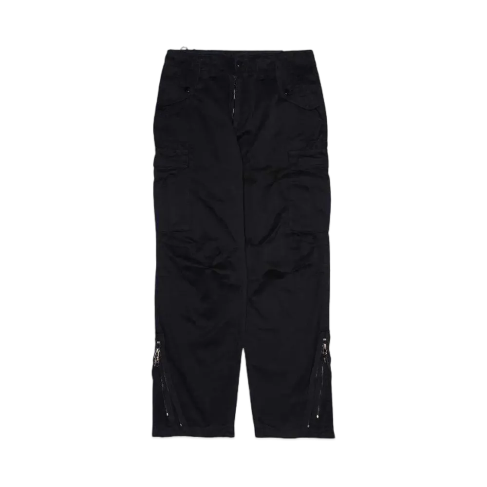 mnml ZIPPER DENIM CARGO PANTS "BLACK"