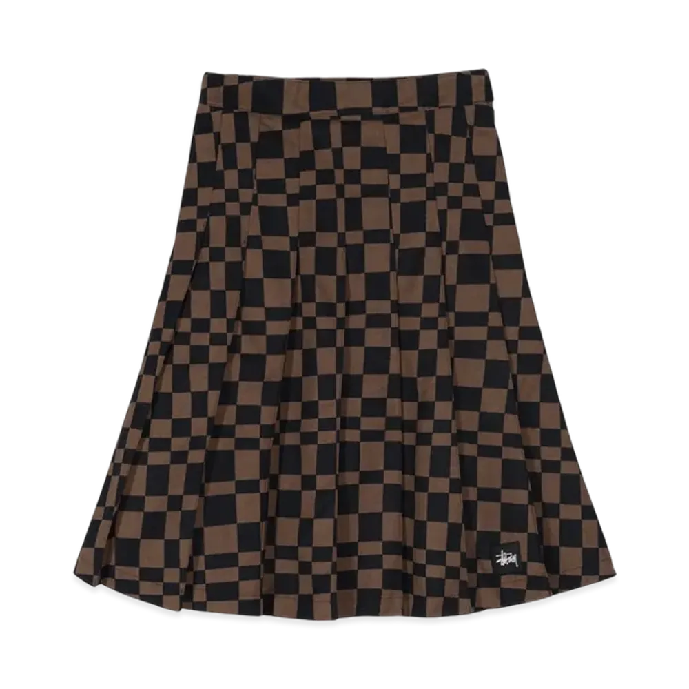 Stussy Sabi Checker Pleated Skirt "Brown"