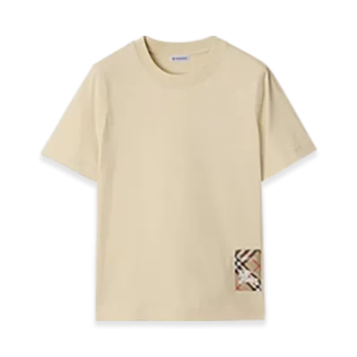 Burberry Check Label Cotton T-shirt "Nutmeg"