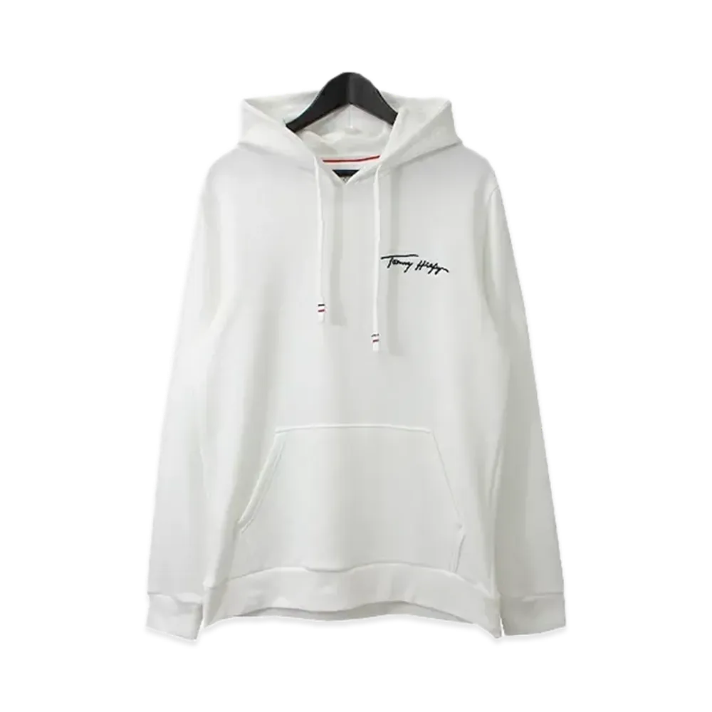 TOMMY HILFIGER Signature Pique Pullover Hoodie American Casual Sweatshirt Hoodie Unzi Wear "White"