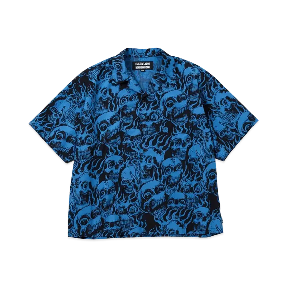 NEIGHBORHOOD x BABYLON . Hawaiian Shirt SS "Blue"