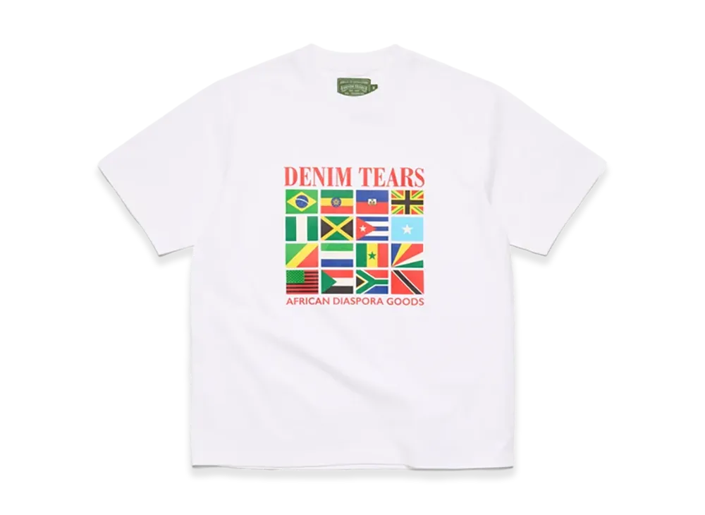 DENIM TEARS Diaspora Flags Tee "White"