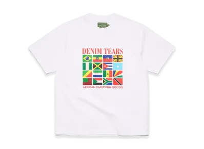 DENIM TEARS Diaspora Flags Tee "White"