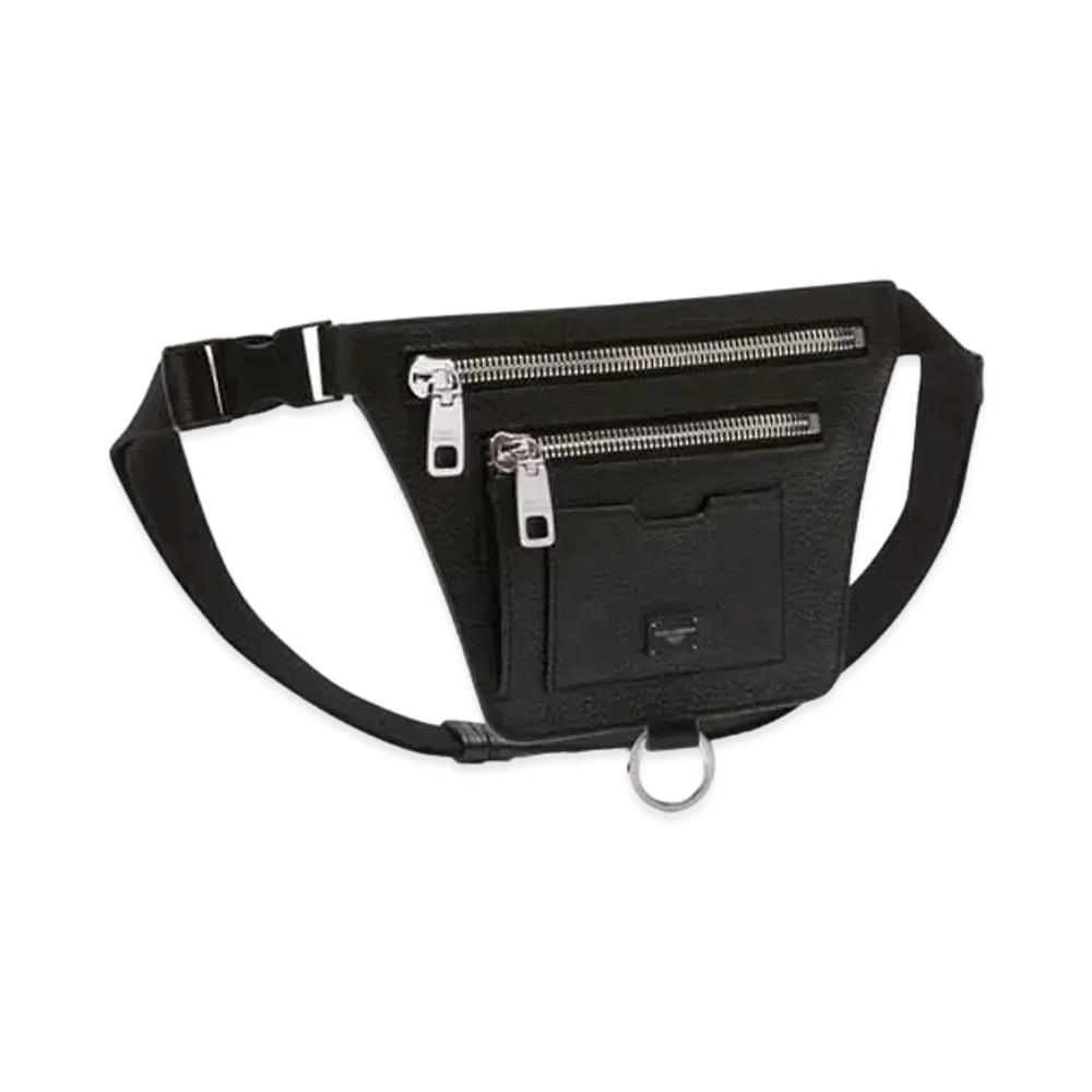 Dolce&Gabbana Palermo Waist Pouch Hammard Calfskin Logo Plate "Black"