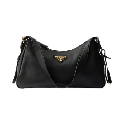 PRADA Aimee Medium Leather Shoulder Bag "Black"