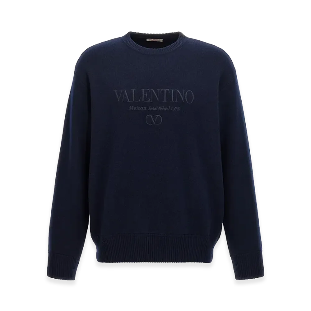 Valentino Wool Sweater With Embroidery "Blue"