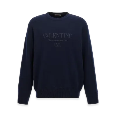 Valentino Wool Sweater With Embroidery "Blue"