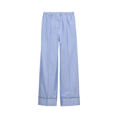 PRADA Women's Striped Chambray Trousers "Blue"