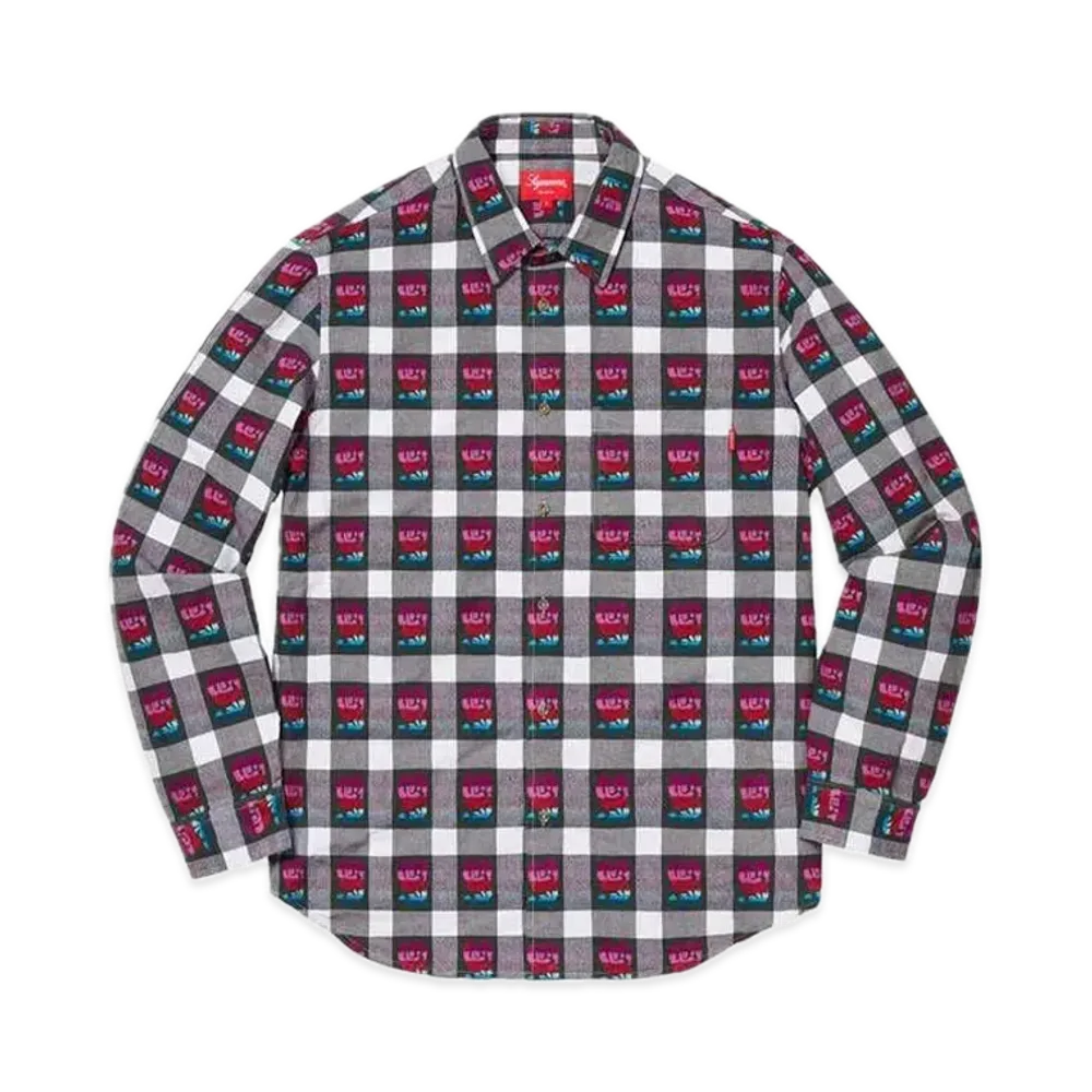 Supreme Rose Buffalo Plaid Shirt "White"