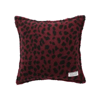 WACKO MARIA Leopard Boa Cushion "Burgundy"