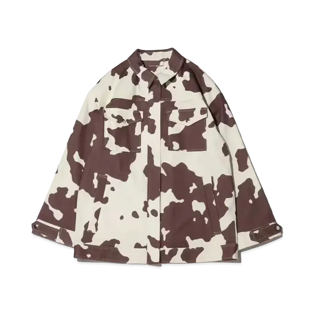 atmos pink Cow Print Twill Jacket "Brown"
