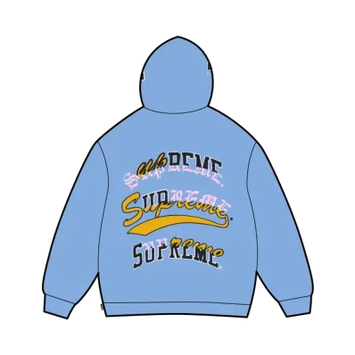 Supreme Multi Logos Hooded Sweatshirt "Light Blue"