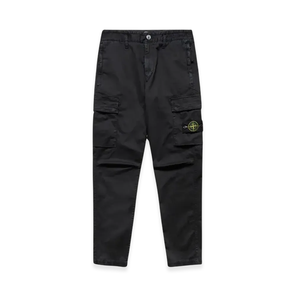 Stone Island 30404 Stretch Broken Twill Garment Dyed Old Treatment Cargo Pants - 22SS "Black"