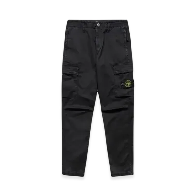 Stone Island 30404 Stretch Broken Twill Garment Dyed Old Treatment Cargo Pants - 22SS "Black"