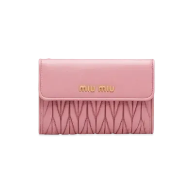 MIU MIU Materasse Leather Wallet "Pink"
