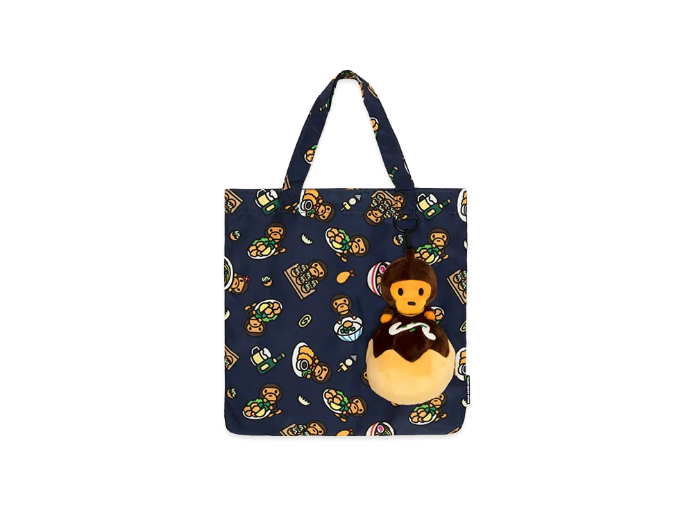 A BATHING APE Baby Milo Plush Doll Takoyaki Tote Bag "Navy"
