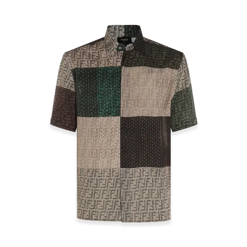 FENDI FF Linen Short Sleeve Shirt "Multicolor"