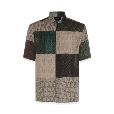 FENDI FF Linen Short Sleeve Shirt "Multicolor"