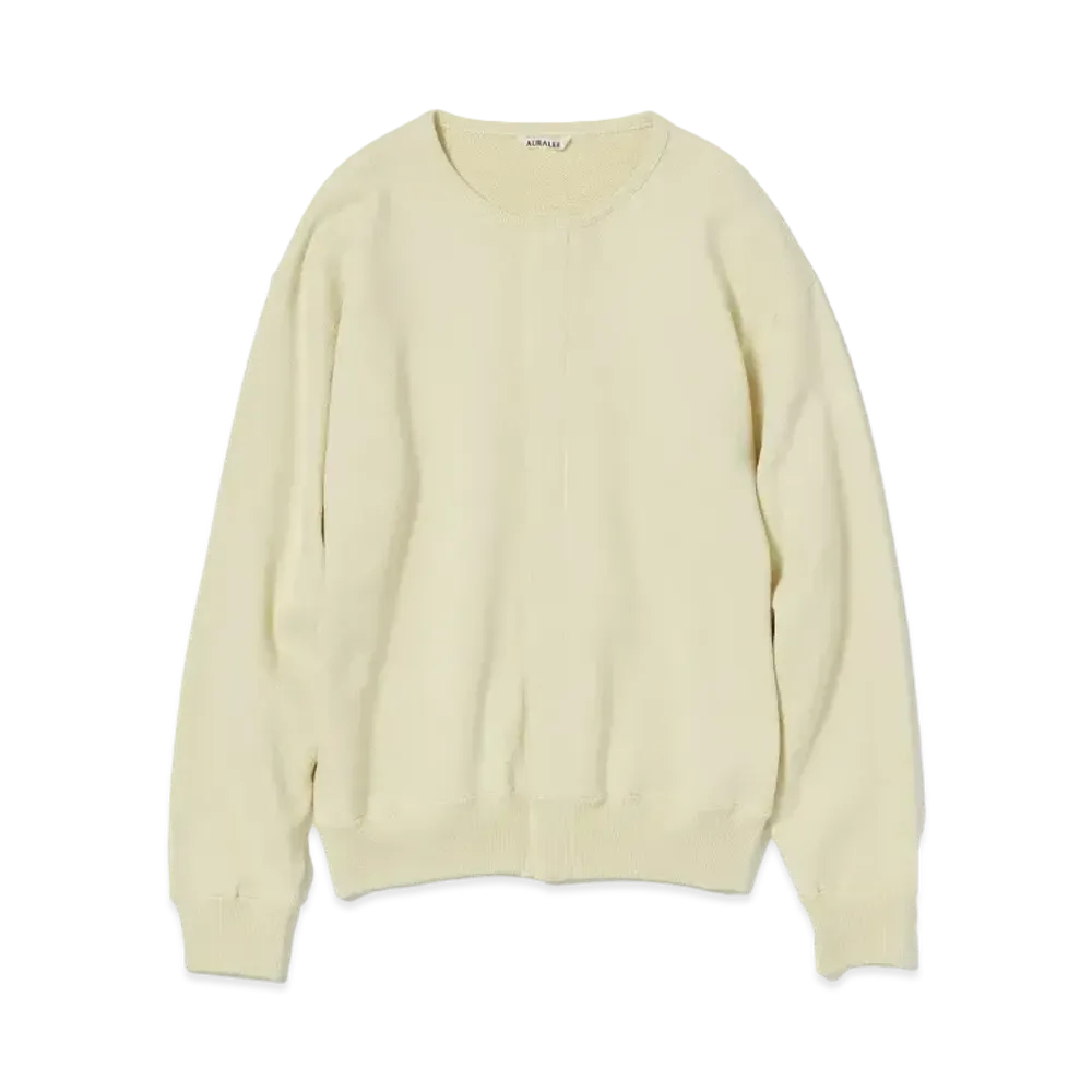 AURALEE Heavy BD Sweat Cardigan "Light Yellow"