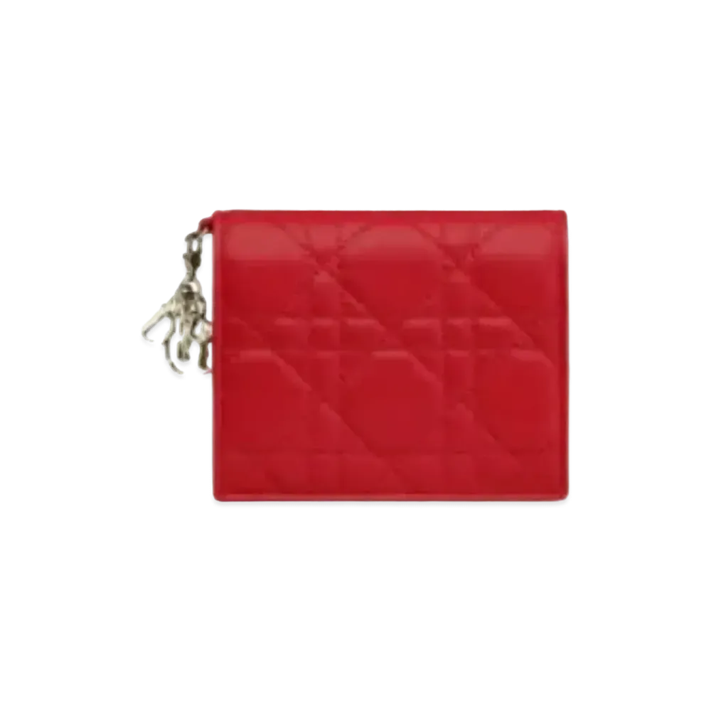 Dior Cannage Lambskin Pocket Wallet "Red"