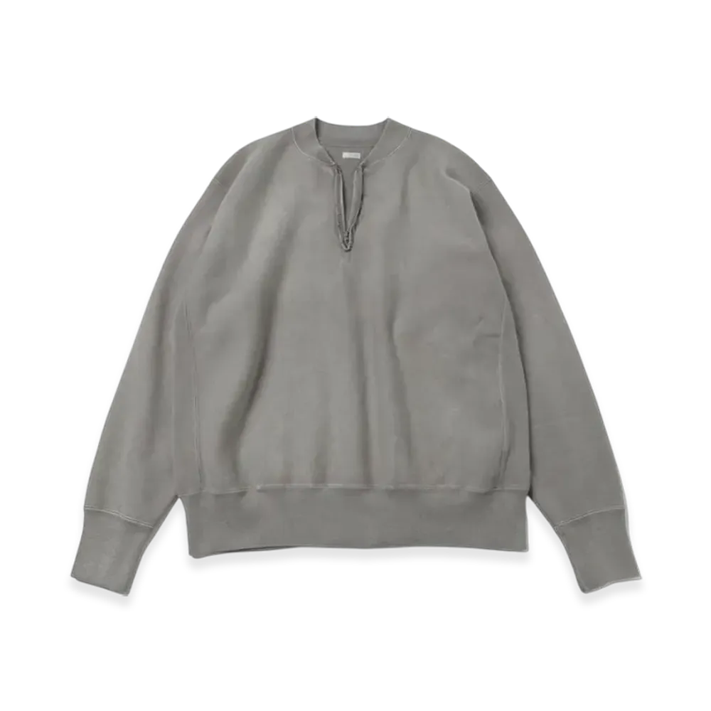 A.PRESSE Vintage Half Zip Rib Collar Sweatshirt "Grey"