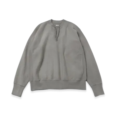 A.PRESSE Vintage Half Zip Rib Collar Sweatshirt "Grey"